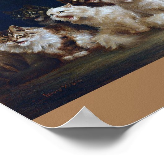 クリスマスにキャロルを歌う猫たち ポスター (角)