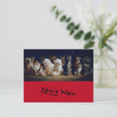 クリスマスにキャロルを歌う猫たち ポストカード (スタンド正面)