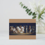 クリスマスにキャロルを歌う猫たち ポストカード (スタンド正面)