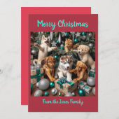 クリスマスにキュートな子犬と子猫 シーズンカード (正面/裏面)