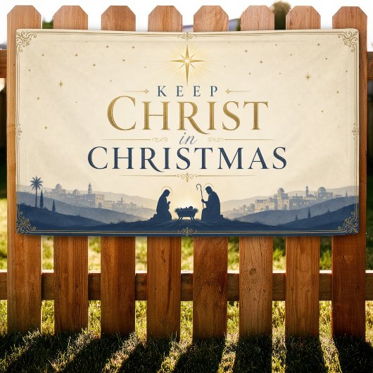 クリスマスにキリストを 横断幕