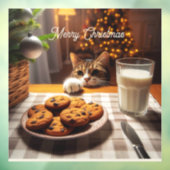 クリスマスにクッキーを手に入れるのかわいいタビー猫 ウィンドウサイン (シート3)