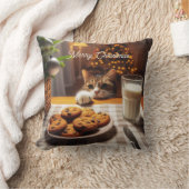 クリスマスにクッキーを手に入れるのかわいいタビー猫 クッション (ブランケット)