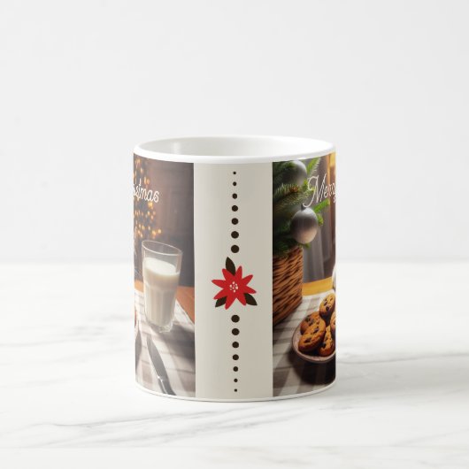 クリスマスにクッキーを手に入れるのかわいいタビー猫 コーヒーマグカップ (中央)