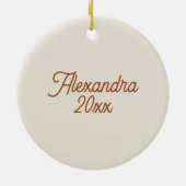 クリスマスにクッキーを手に入れるのかわいいタビー猫 セラミックオーナメント (裏面)