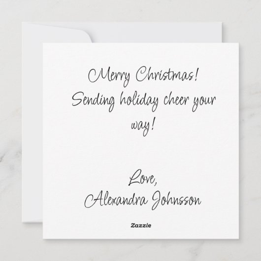 クリスマスにクマ、ムースと美しい自然 シーズンカード (裏面)