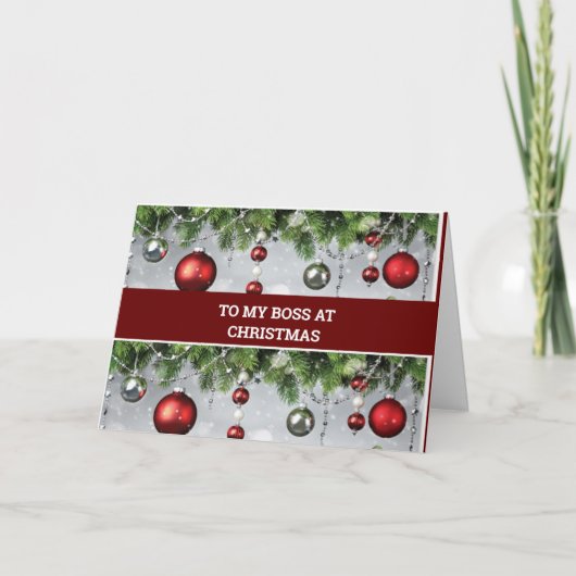 クリスマスにクリスマスの休日の装飾「ボス」 シーズンカード (正面)
