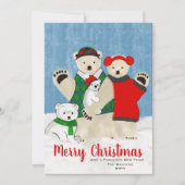 クリスマスにクリスマスを祝う可愛いホッキョクグマ一家 (正面)