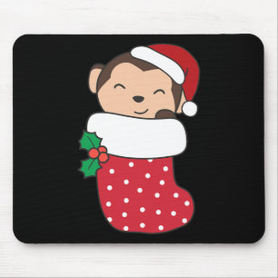 クリスマスにクリスマスを迎えるかわいいサルストッキング 過去記事 マウスパッド