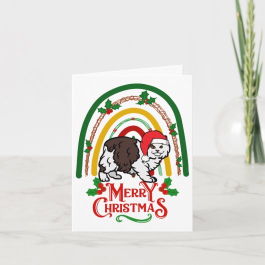 クリスマスにクリスマスを迎える穏やかな猫 カード (正面)