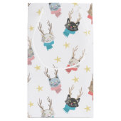 クリスマスにクリスマスを過ごす猫たち〔雄ジカの〕枝角柄 スモールペーパーバッグ (裏面)