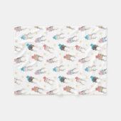 クリスマスにクリスマスを過ごす猫たち〔雄ジカの〕枝角柄 フリースブランケット (正面(横))