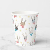 クリスマスにクリスマスを過ごす猫たち〔雄ジカの〕枝角柄 紙コップ (裏面)