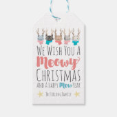 クリスマスにクリスマスを過ごす猫たち〔雄ジカの〕枝角 ギフトタグ (正面)