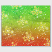 クリスマスにグランジ雪が降る入江のグラデーション ラッピングペーパー (フラット)