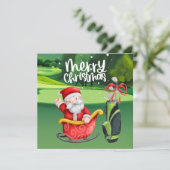 クリスマスにグリーンでゴルフをするゴルファーのサンタクロース (スタンド正面)