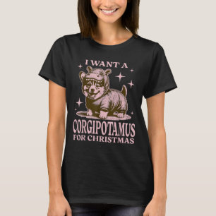 クリスマスにコーギタムスが欲しい 面白いコーギのクリスマス Tシャツ