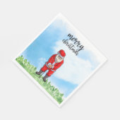 クリスマスにゴルフサンタクロースがゴルフをしている スタンダードランチョンナプキン (角)