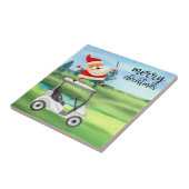 クリスマスにゴルフサンタクロースがゴルフをしている タイル (側面)