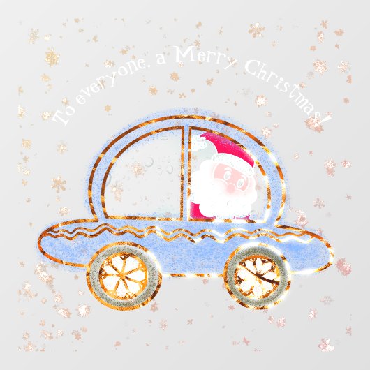 クリスマスにサンタが車に乗った ウィンドウサイン (シート)