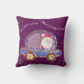 クリスマスにサンタが車に乗った クッション (裏面)