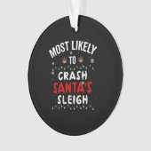 クリスマスにサンタのソリが鳴る可能性が高い オーナメント (正面)