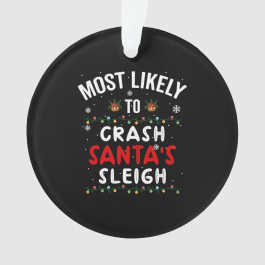 クリスマスにサンタのソリが鳴る可能性が高い オーナメント (正面)