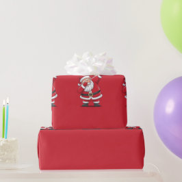 クリスマスにサンタのダビング ラッピングペーパー
