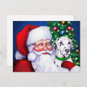 クリスマスにサンタのダルマチア シーズンポストカード (正面/裏面)