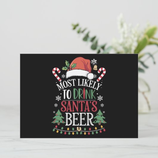 クリスマスにサンタのビールを飲む可能性が最も高い シーズンカード (スタンド正面)