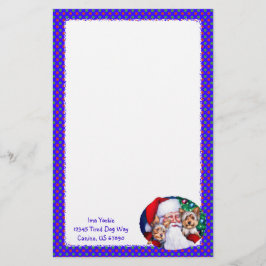 クリスマスにサンタのヨークシャーテリア 便箋