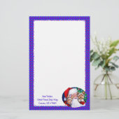 クリスマスにサンタのヨークシャーテリア 便箋 (スタンド正面)