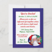 クリスマスにサンタのヨークシャーテリア 招待状 (裏面)