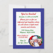 クリスマスにサンタのAiredaleテリア 招待状 (裏面)