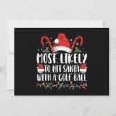 クリスマスにサンタをゴルフボールで打つ可能性が最も高い 招待状 (正面)