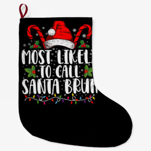 クリスマスにサンタをブロってしまいそうなやつ面白Tシャツ ラージクリスマスストッキング