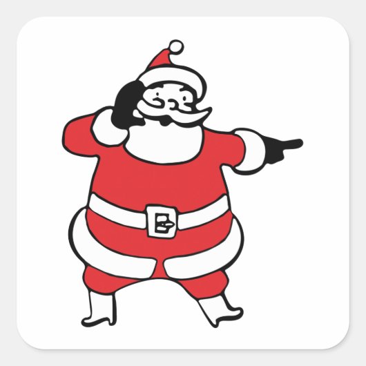 クリスマスにサンタクロースがトナカイを呼ぶ スクエアシール (正面)