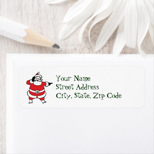 クリスマスにサンタクロースがトナカイを呼ぶ ラベル (インサイチュ)