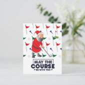 クリスマスにサンタクロースのゴルファーがコースH シーズンポストカード (スタンド正面)