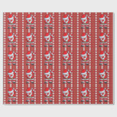 クリスマスにサンタクロースのダビングと野球 ラッピングペーパー (フラット)