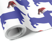 クリスマスにサンタクロースの帽子をかぶったダシュント ラッピングペーパー (ロールコーナー)