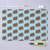 クリスマスにサンタハットでウーリーマンモス 薄葉紙 (クラフト)