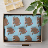 クリスマスにサンタハットでウーリーマンモス 薄葉紙 (ギフト)