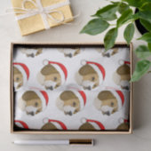 クリスマスにサンタハットでビーグル 薄葉紙 (ギフト)