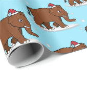 クリスマスにサンタハットに登場するウールマンモス ラッピングペーパー (ロールコーナー)