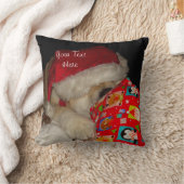 クリスマスにサンタハットを着たかわいい秋田犬 クッション (ブランケット)