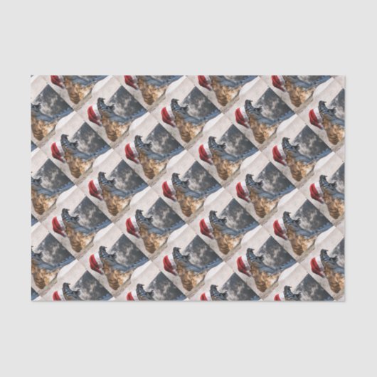 クリスマスにサンタハットを着たベンガルトラ 薄葉紙 (正面)