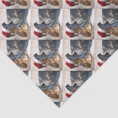 クリスマスにサンタハットを着たベンガルトラ 薄葉紙 (詳細)