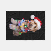 クリスマスにサンタ包まれたハットで金のドードル フリースブランケット (正面(横))