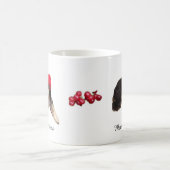 クリスマスにサンタ帽をかぶった愛らしい犬 コーヒーマグカップ (中央)